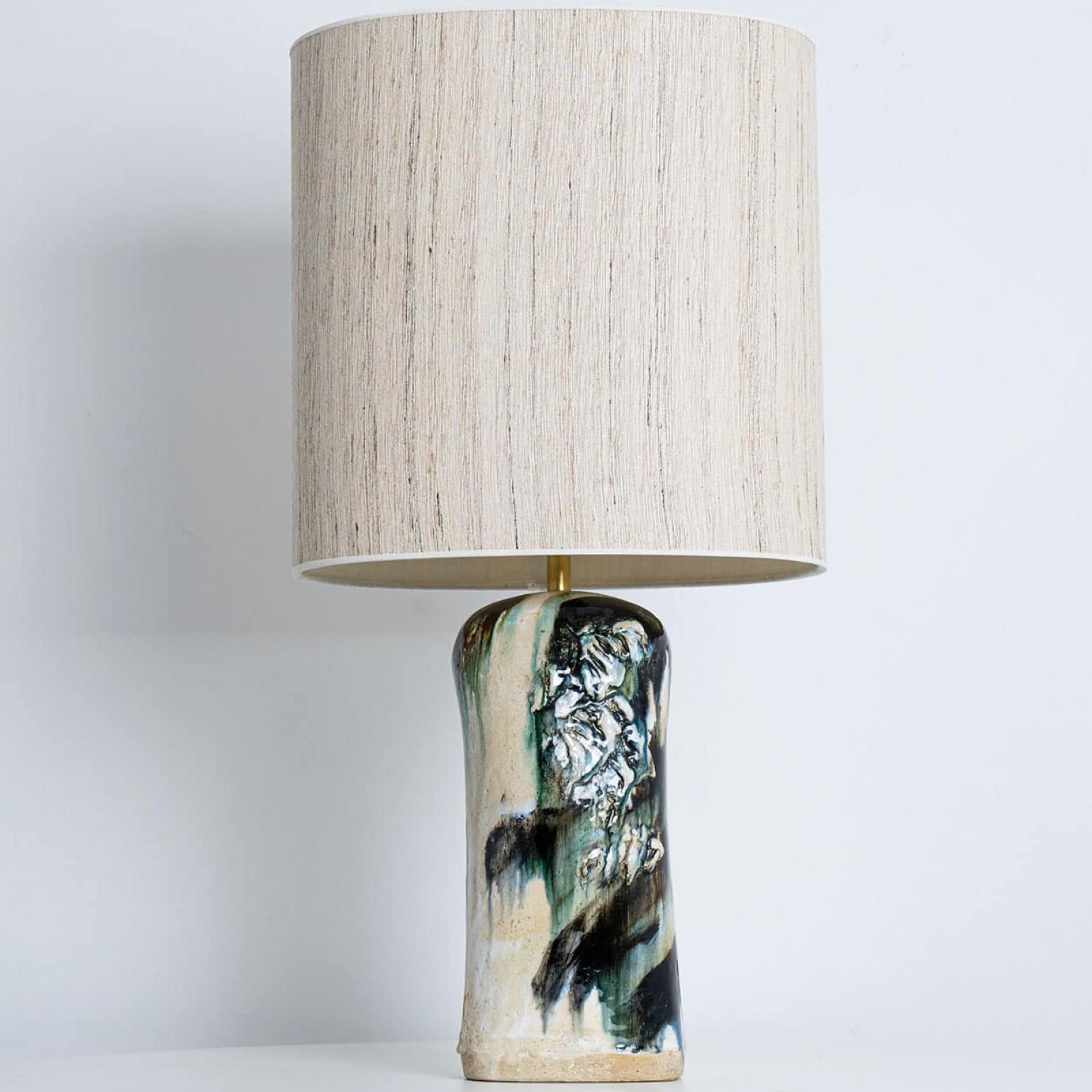 Lámpara de Sobremesa Azul Verde Beige de Jeppe Hagendorn, Dinamarca Años 60 en venta 4