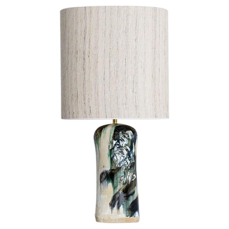 Blue Green Beige Table Lamp by Jeppe Hagendorn, Denmark 1960s