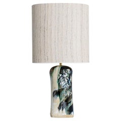Blue Green Beige Table Lamp by Jeppe Hagendorn, Denmark 1960s
