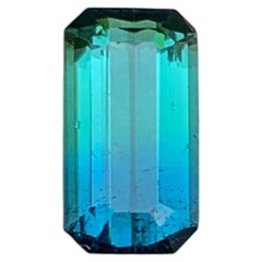Blue Green Bicolor Natural Tourmaline 1.97Ct Emerald Cut Loose Gemstone for Ring