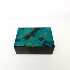 Blue Green Chrysokoll & Malachite Interior Design Jewelry Gemstone Box