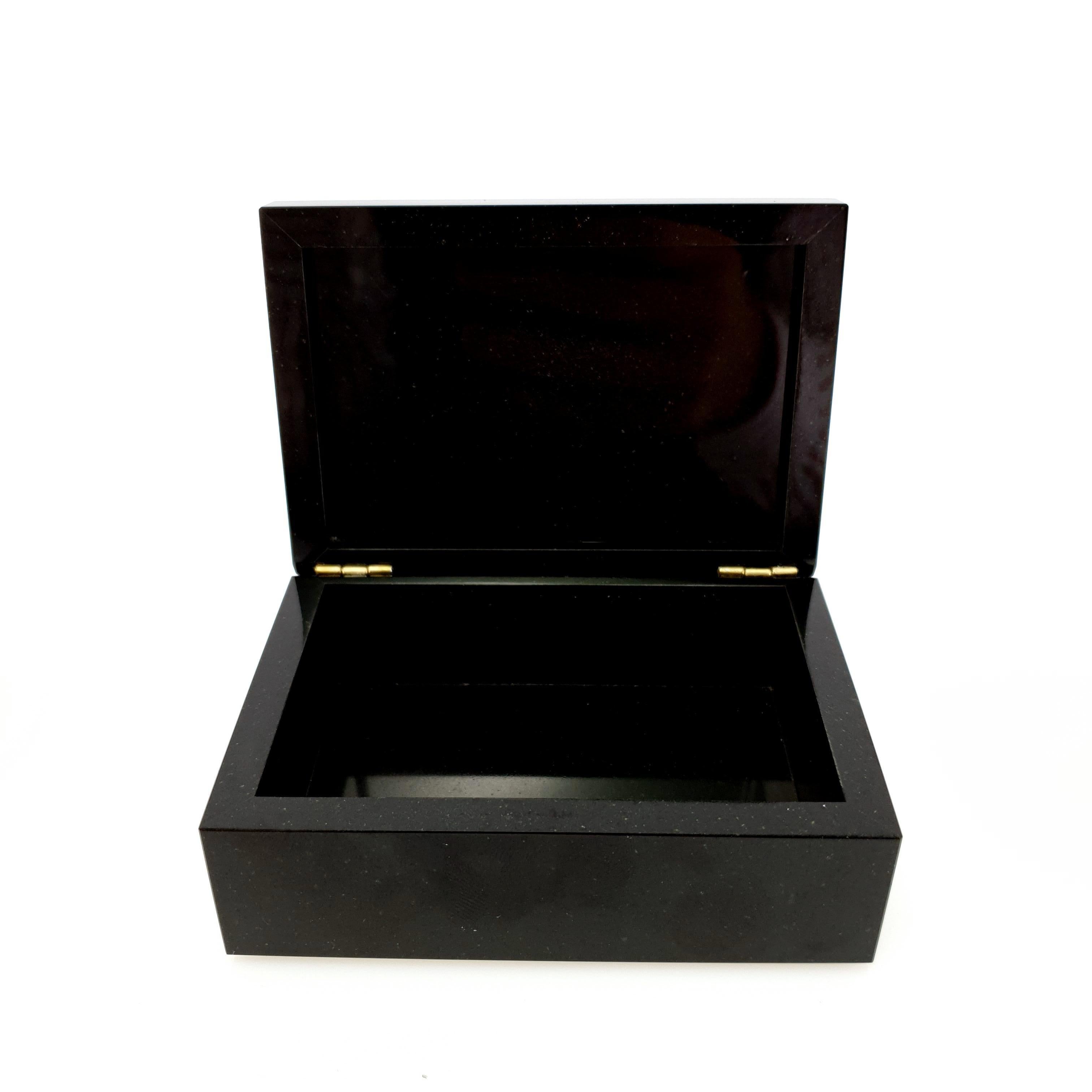 Blue Green Chrysokoll & Malachite Decorative Jewelry Gemstone Box For Sale 4