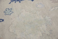 Blue & Green Floral Design Handwoven Wool Turkish Oushak Rug 11'7" X 15'4"