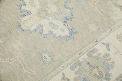 Blue & Green Floral Design Handwoven Wool Turkish Oushak Rug 5'1" x 6'9"