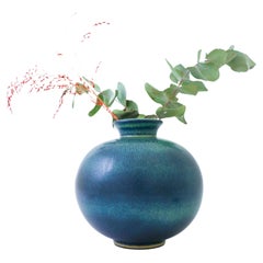 Blue & Green, Globose Ceramic vase - Gunnar Nylund - Rörstrand Mid 20th century