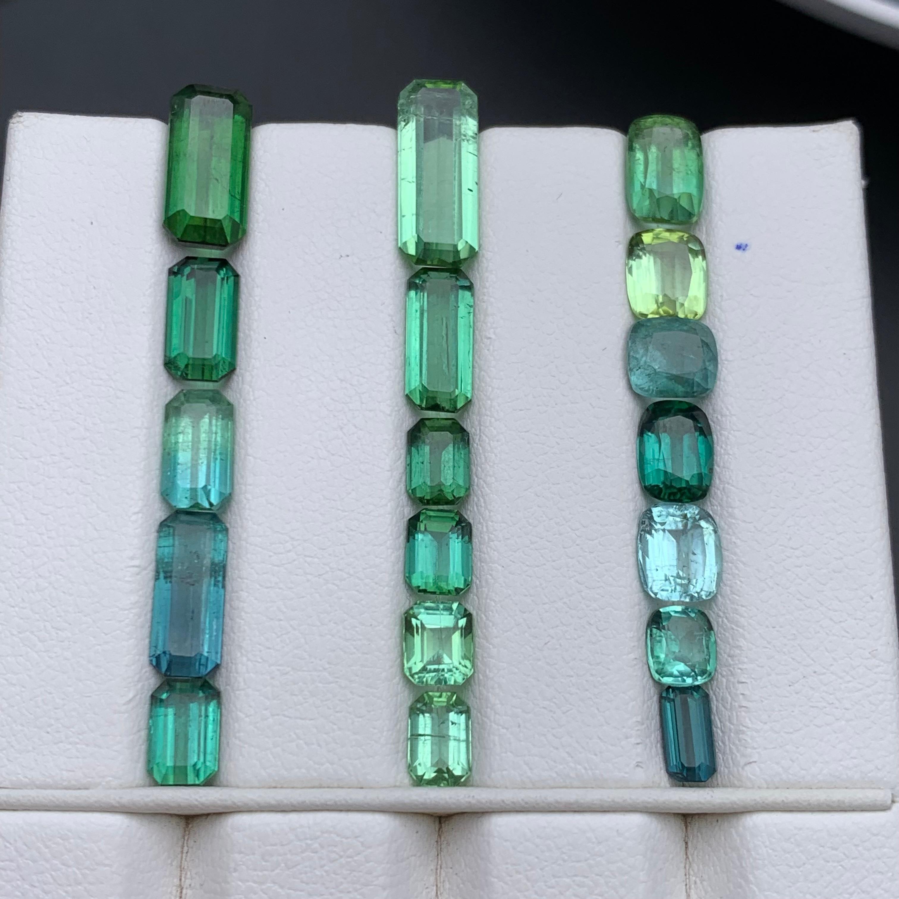 Azul Verde Mezcla Color Turmalina Natural Tamaño Joyería Piedras Sueltas Lote 20.45Ct en venta 4