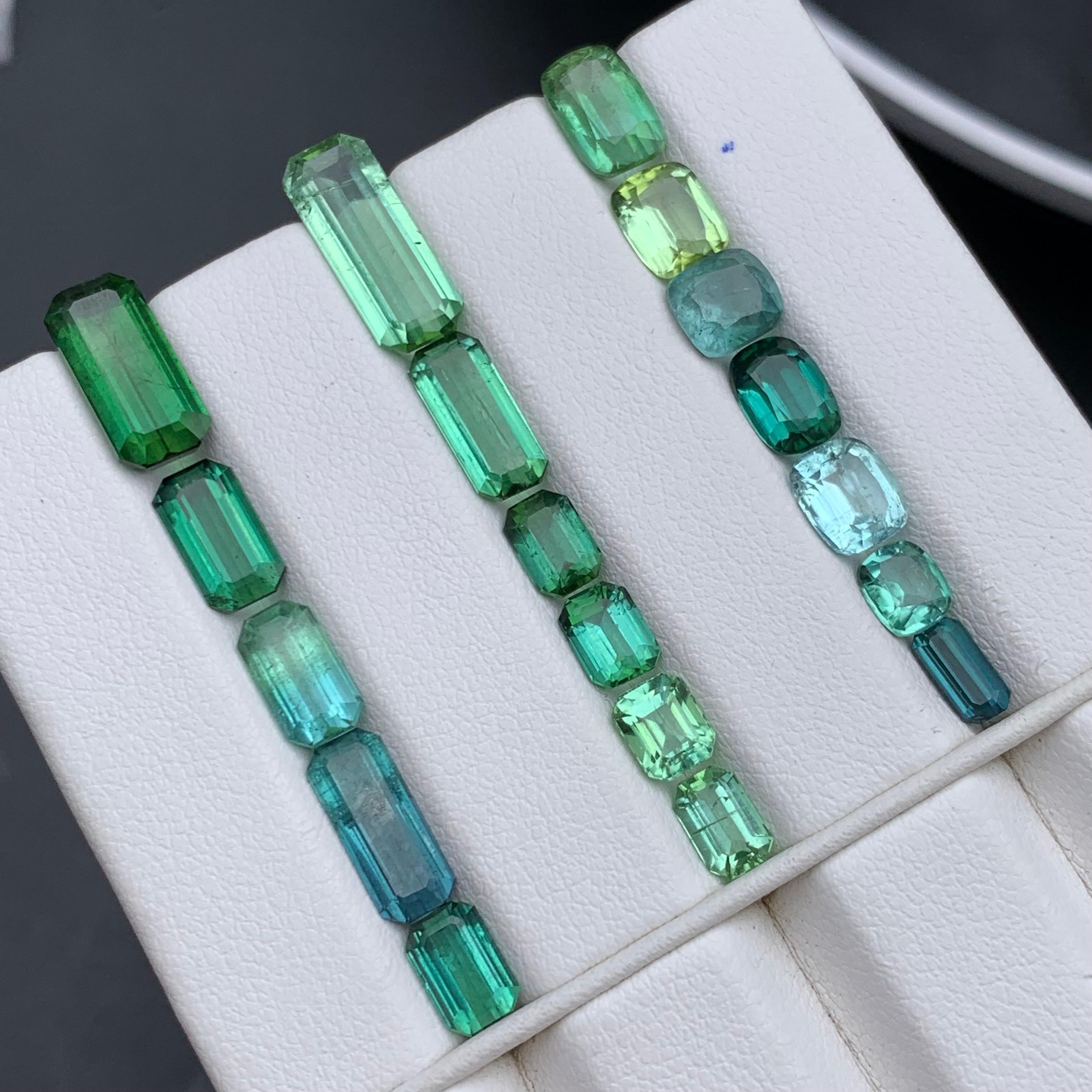 Azul Verde Mezcla Color Turmalina Natural Tamaño Joyería Piedras Sueltas Lote 20.45Ct en venta 5