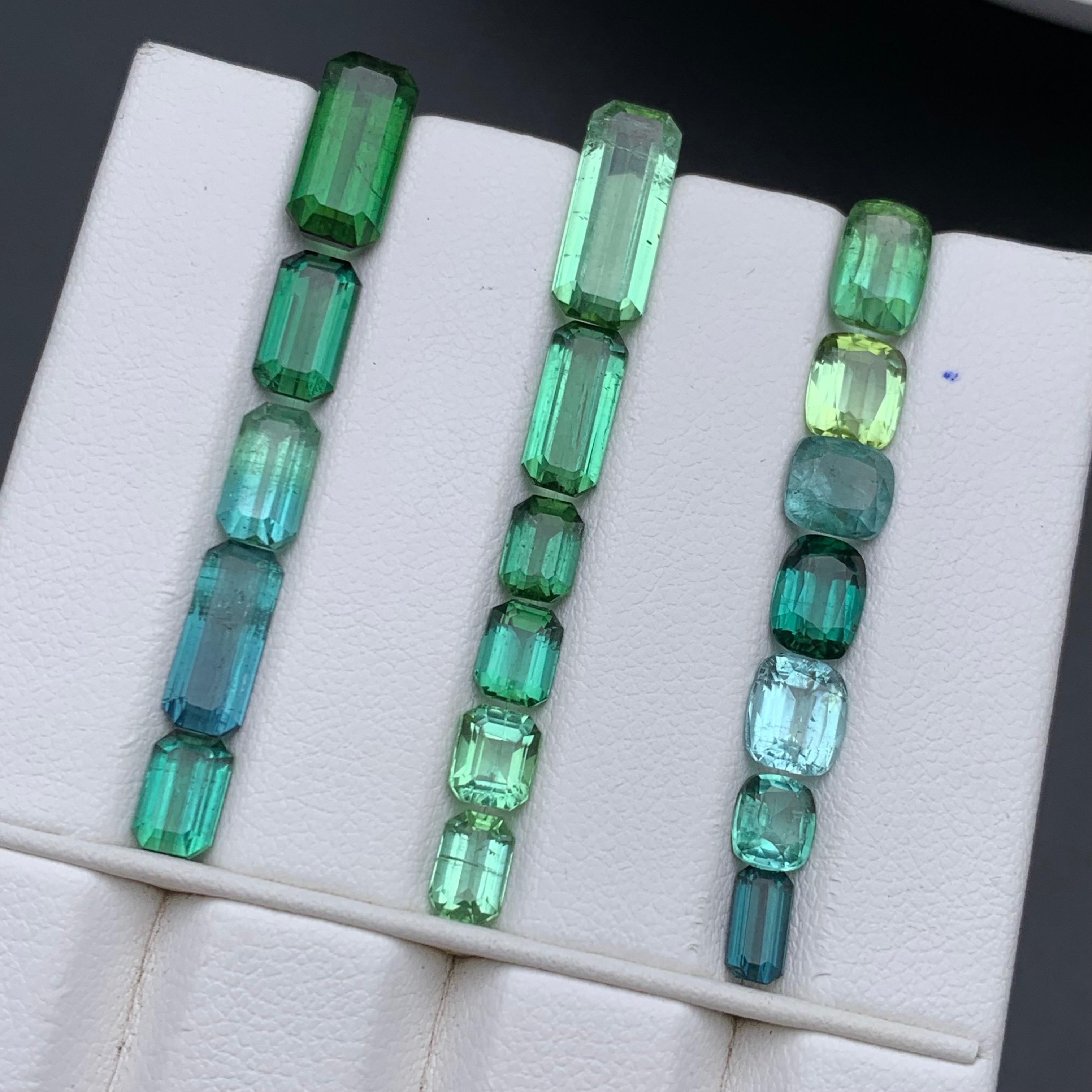 Azul Verde Mezcla Color Turmalina Natural Tamaño Joyería Piedras Sueltas Lote 20.45Ct en venta 6