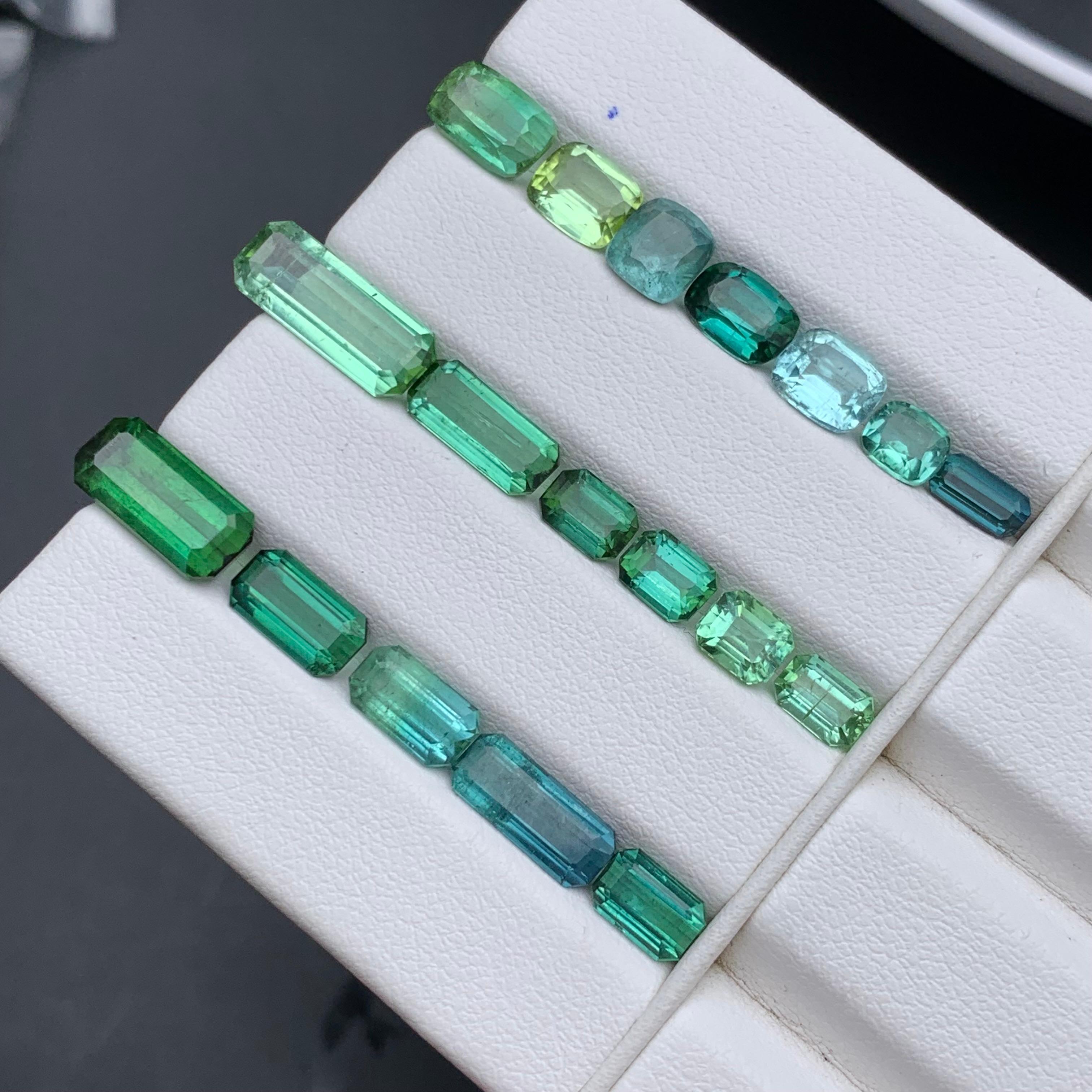 Femenino o masculino Azul Verde Mezcla Color Turmalina Natural Tamaño Joyería Piedras Sueltas Lote 20.45Ct en venta