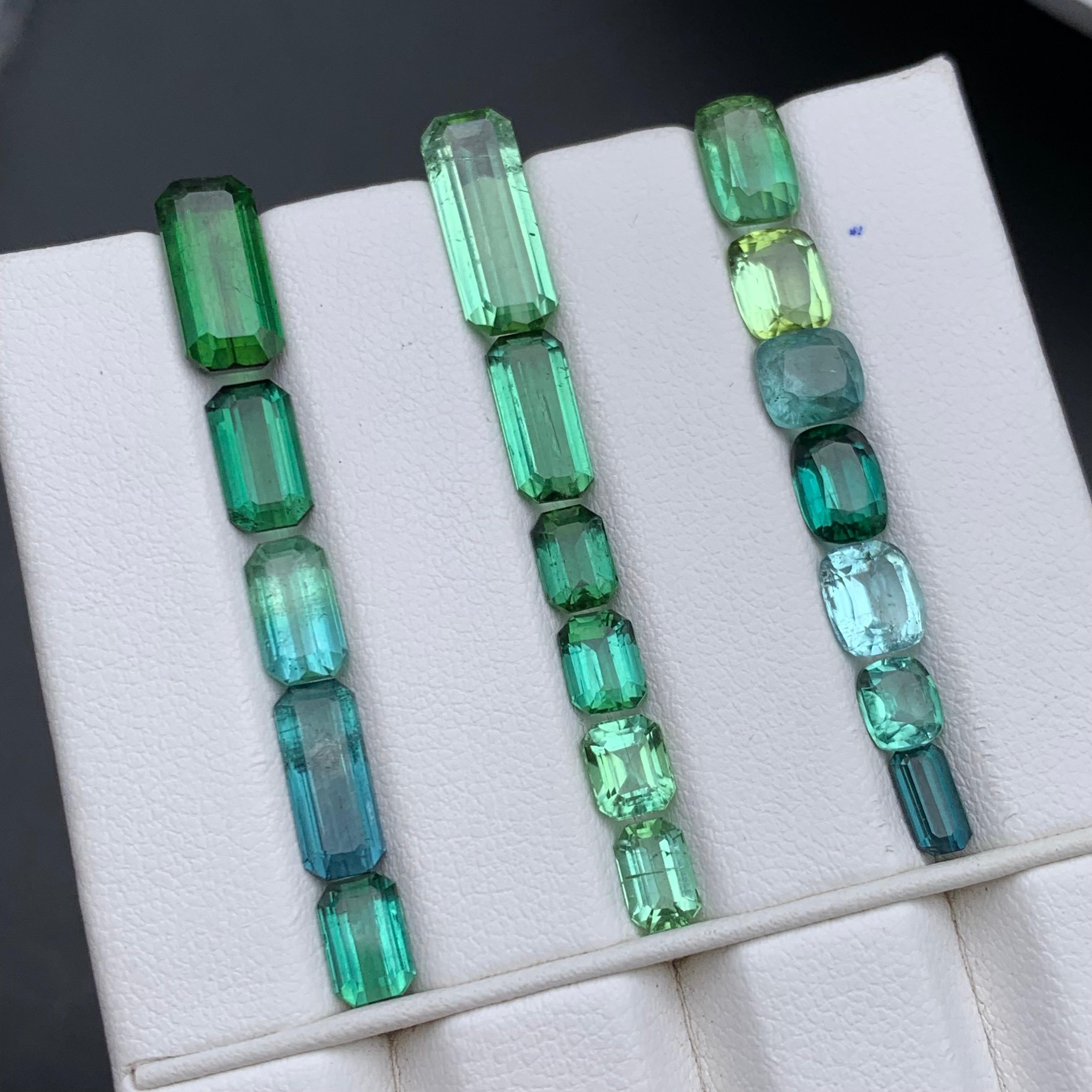 Azul Verde Mezcla Color Turmalina Natural Tamaño Joyería Piedras Sueltas Lote 20.45Ct en venta 1