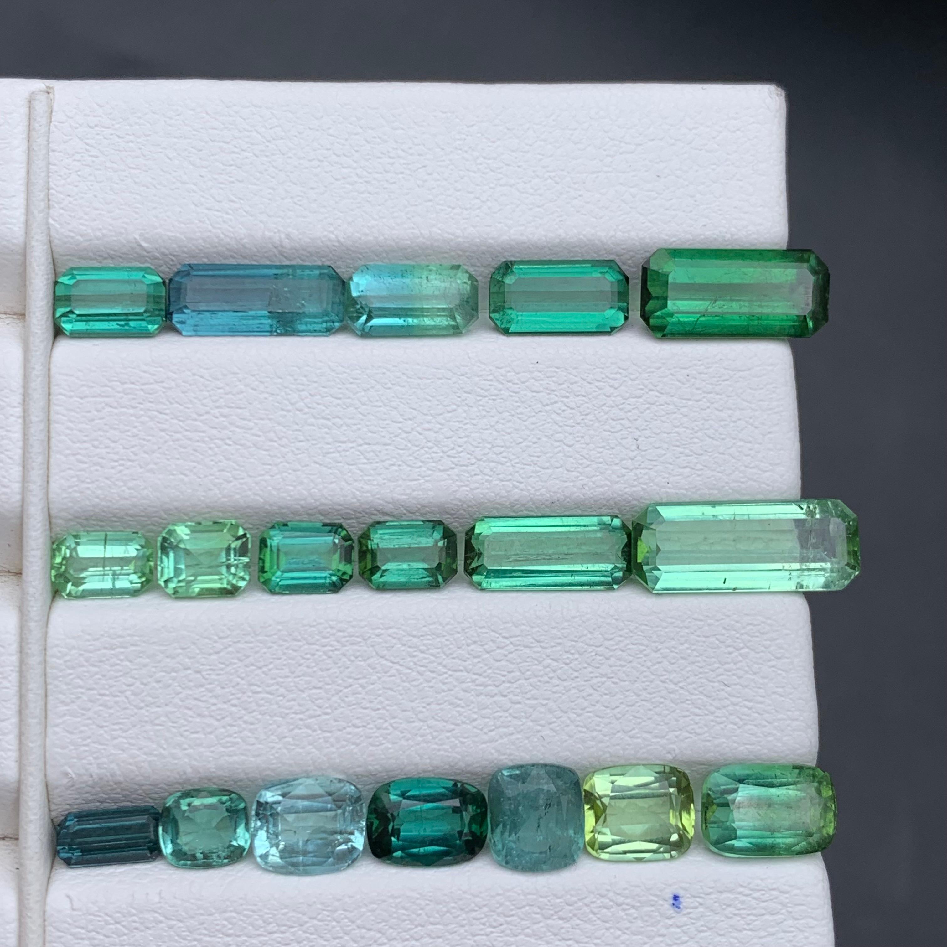 Azul Verde Mezcla Color Turmalina Natural Tamaño Joyería Piedras Sueltas Lote 20.45Ct en venta 2