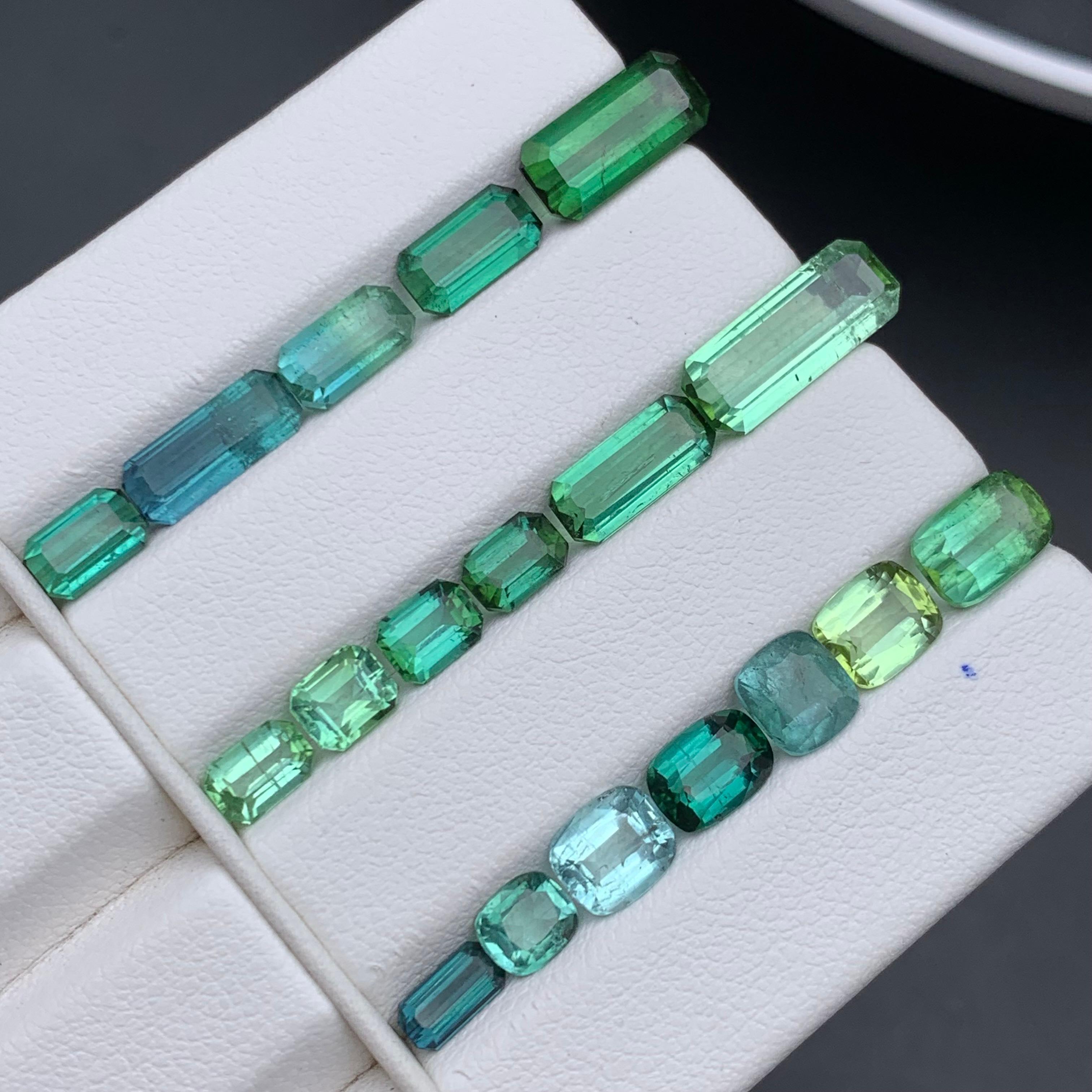 Azul Verde Mezcla Color Turmalina Natural Tamaño Joyería Piedras Sueltas Lote 20.45Ct en venta 3