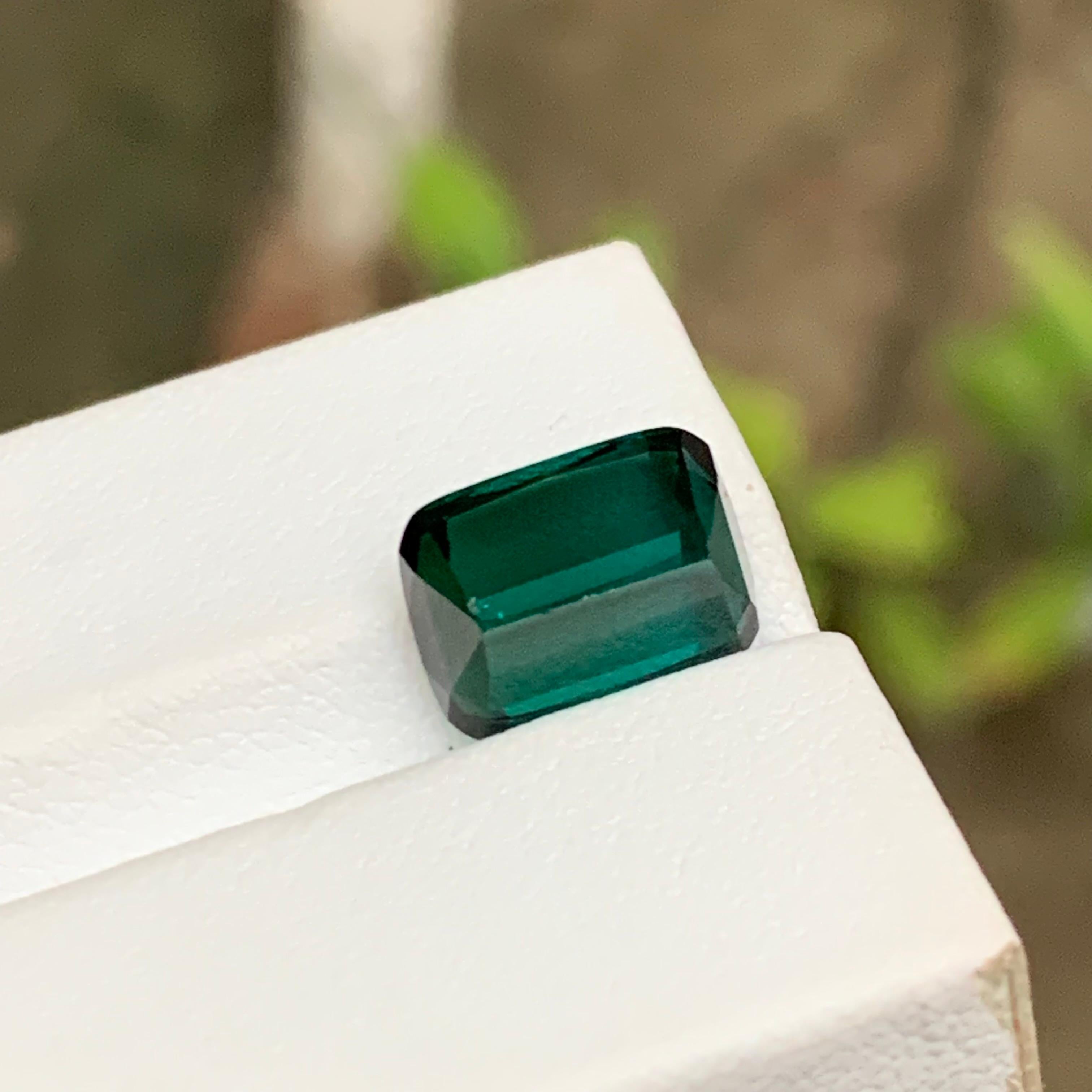 Blue Green Natural Tourmaline Ring Gemstone 4.90 Ct Cushion Cut-Pendant, Jewelry For Sale 1