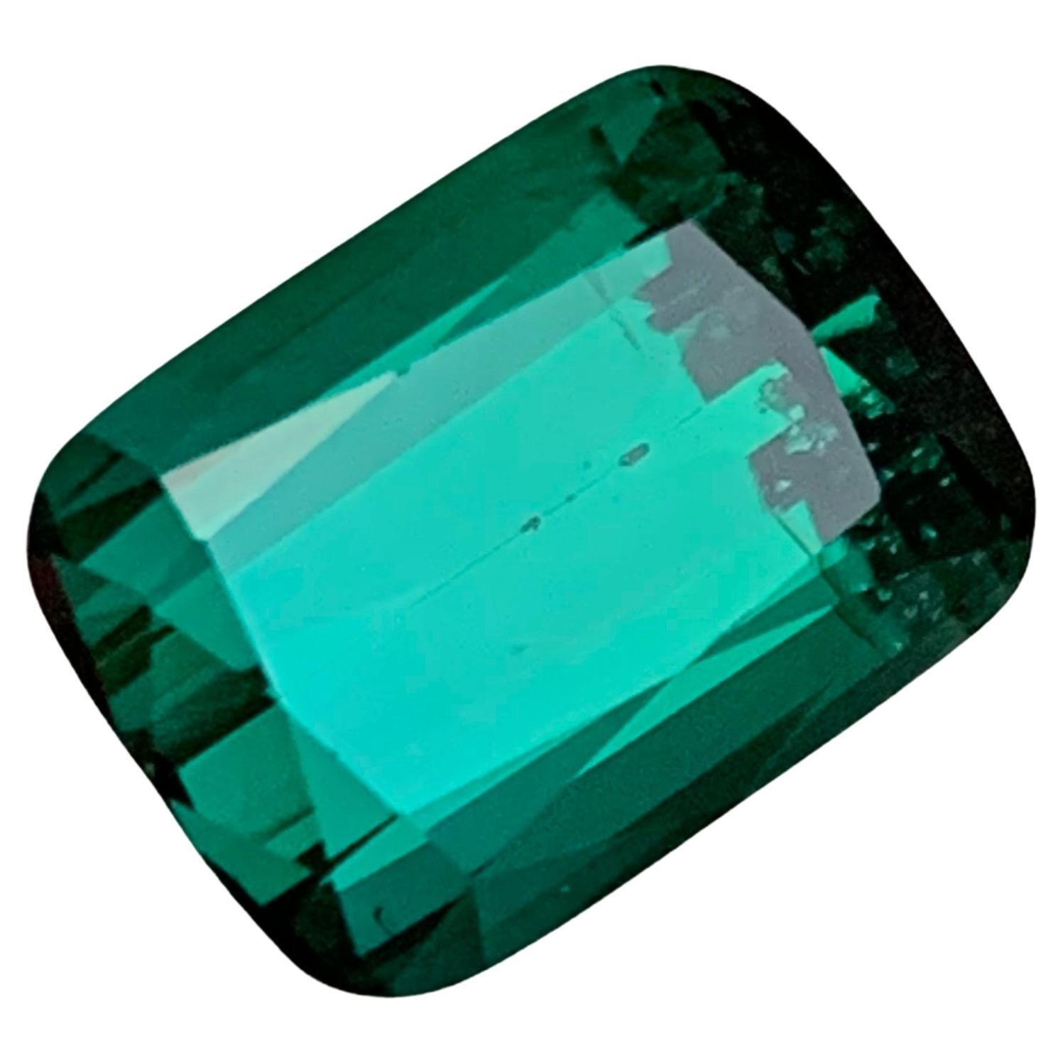 Blue Green Natural Tourmaline Ring Gemstone 4.90 Ct Cushion Cut-Pendant, Jewelry For Sale