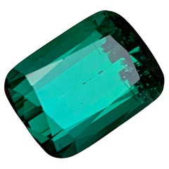 Bague pendentif en tourmaline naturelle bleue verte 4,90 carats taille coussin, bijouterie