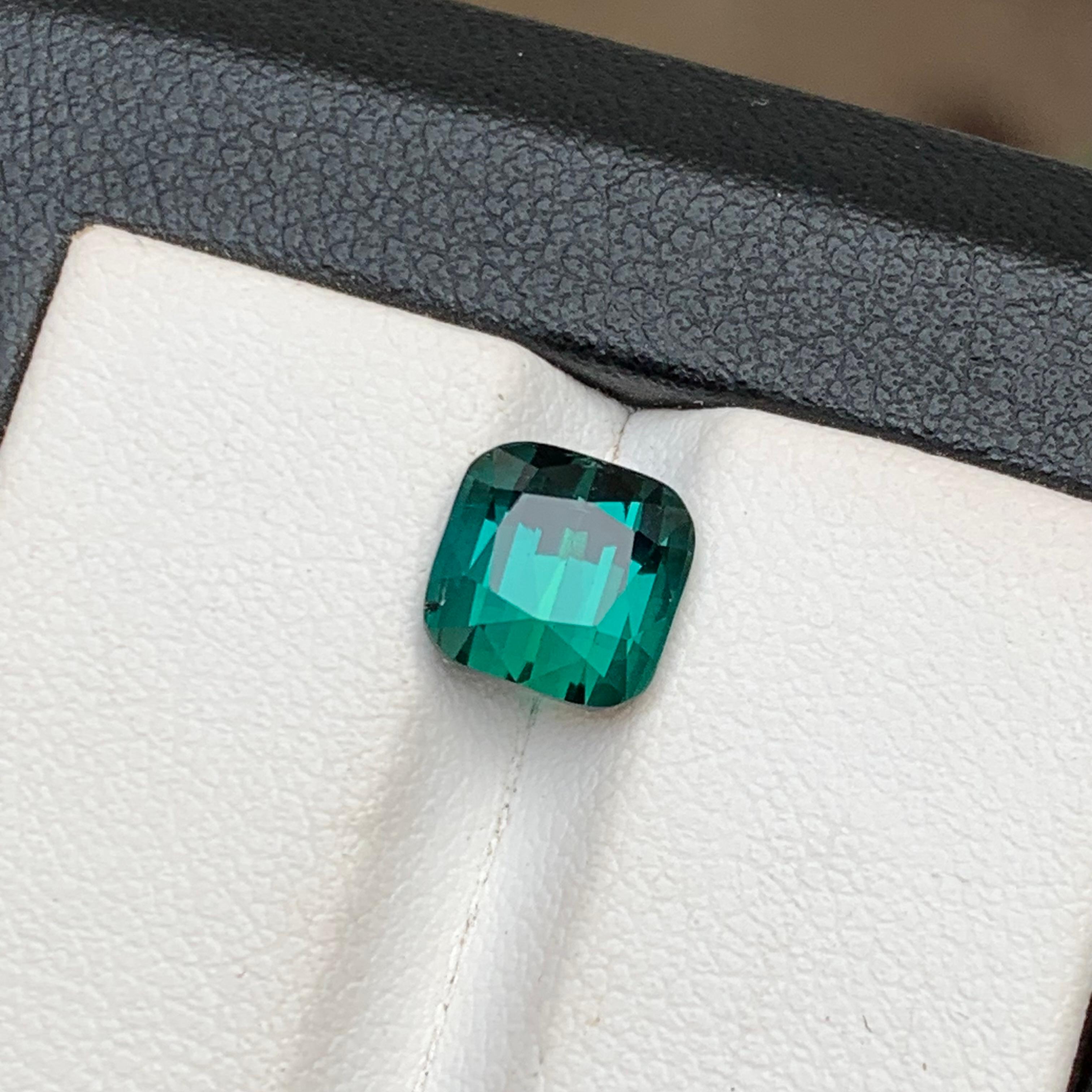 Blue Green Natural Tourmaline Ring Loose Gemstone 2.80 Ct Cushion Cut-Jewelry For Sale 8