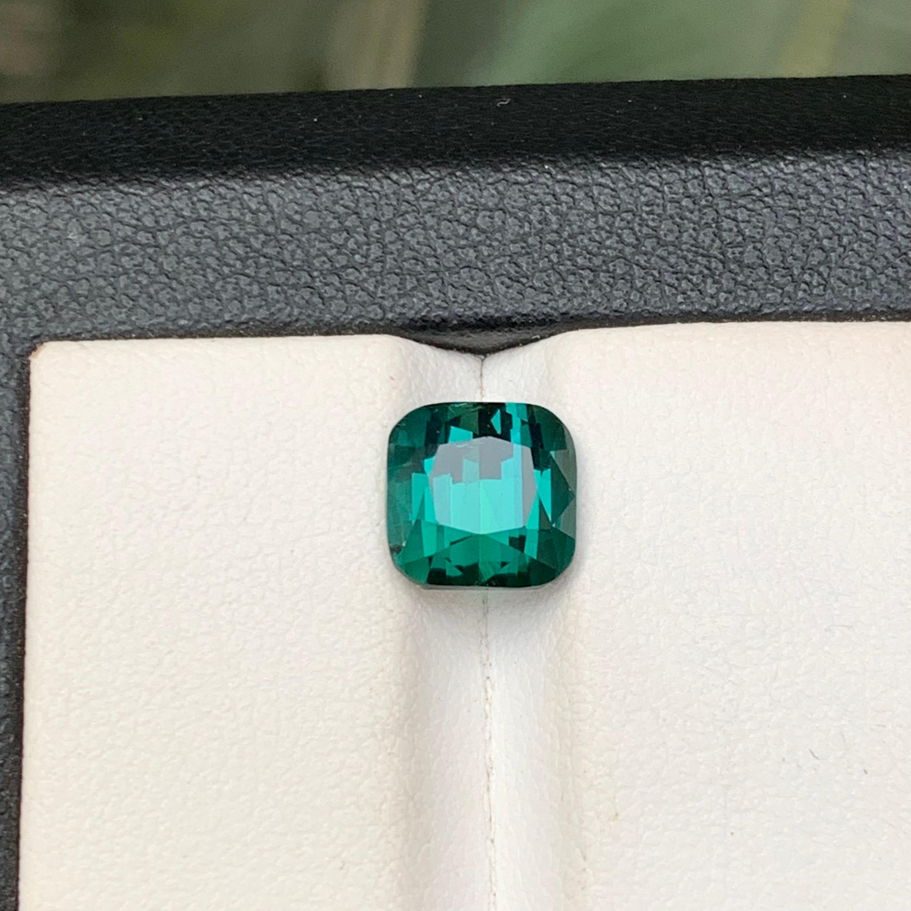 Blue Green Natural Tourmaline Ring Loose Gemstone 2.80 Ct Cushion Cut-Jewelry For Sale 9