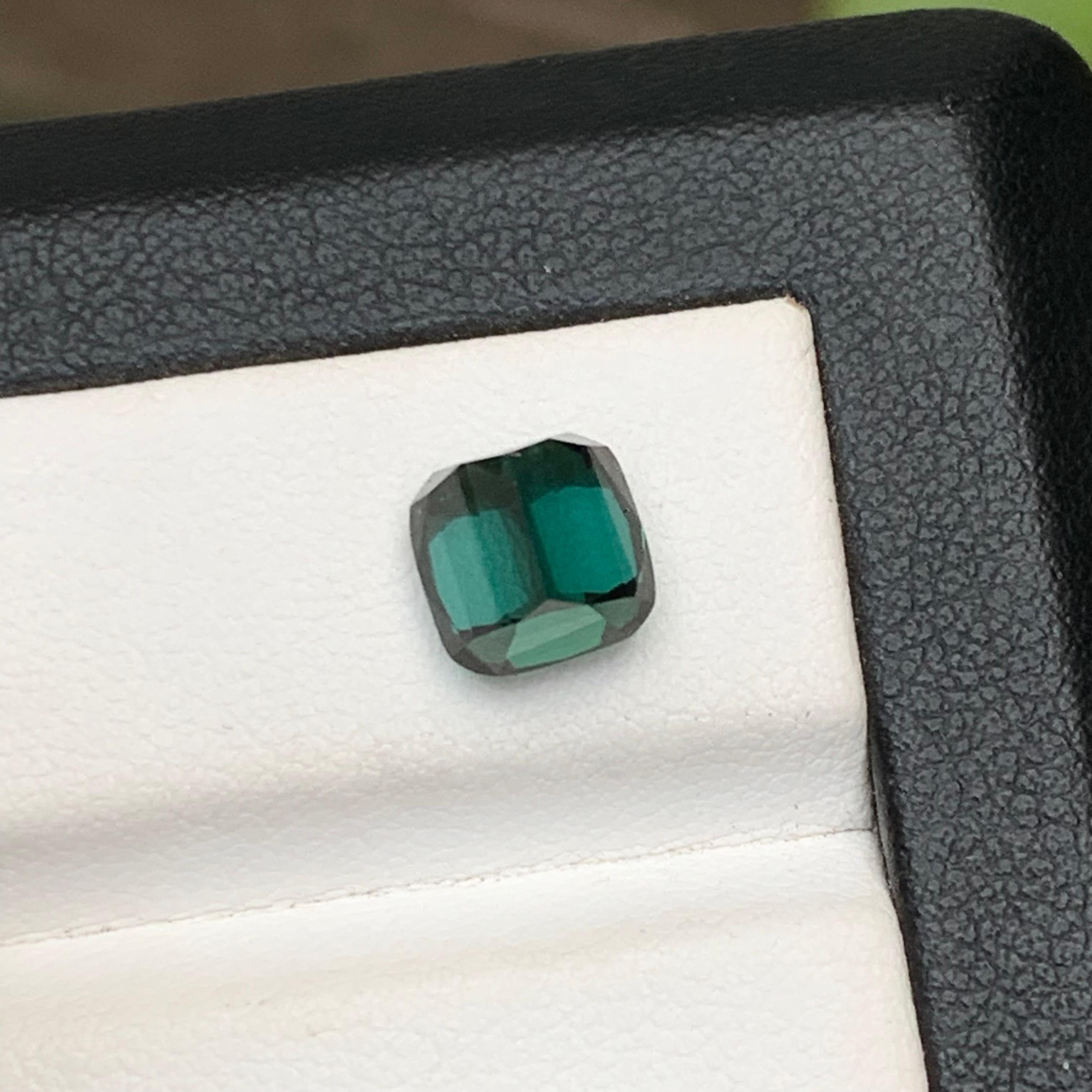 Blue Green Natural Tourmaline Ring Loose Gemstone 2.80 Ct Cushion Cut-Jewelry For Sale 1