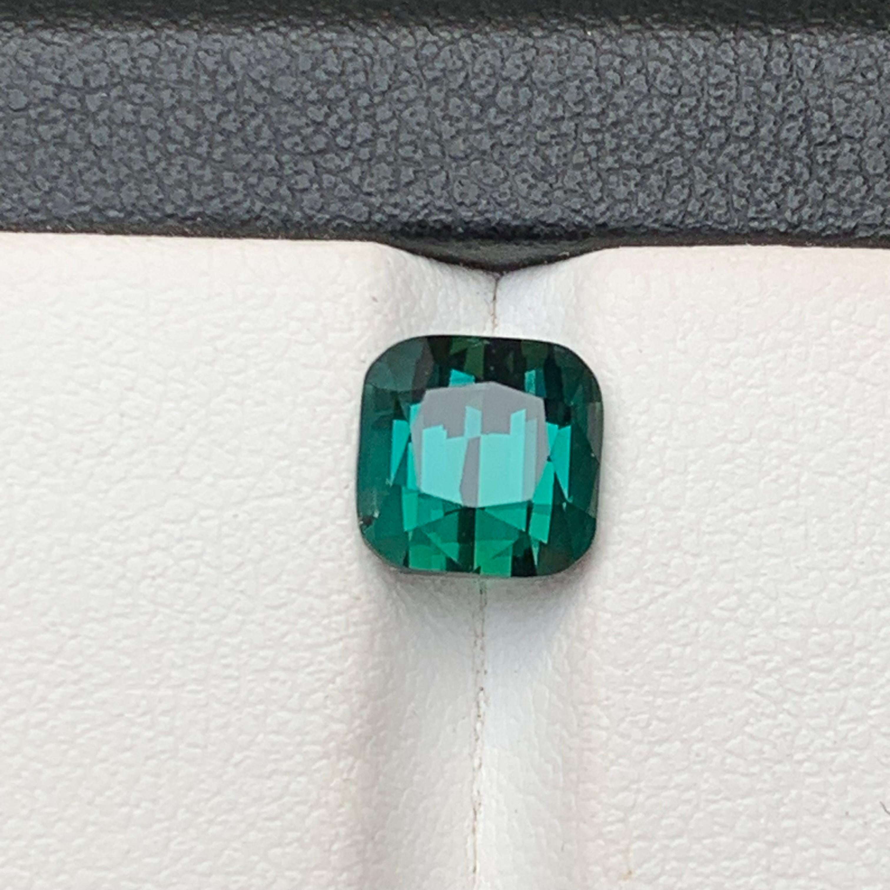 Blue Green Natural Tourmaline Ring Loose Gemstone 2.80 Ct Cushion Cut-Jewelry For Sale 4