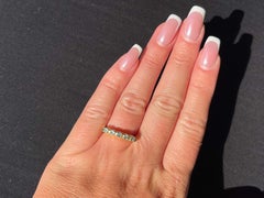 Blue Green Paraiba Color Tourmaline Band Ring 14k Yellow Gold