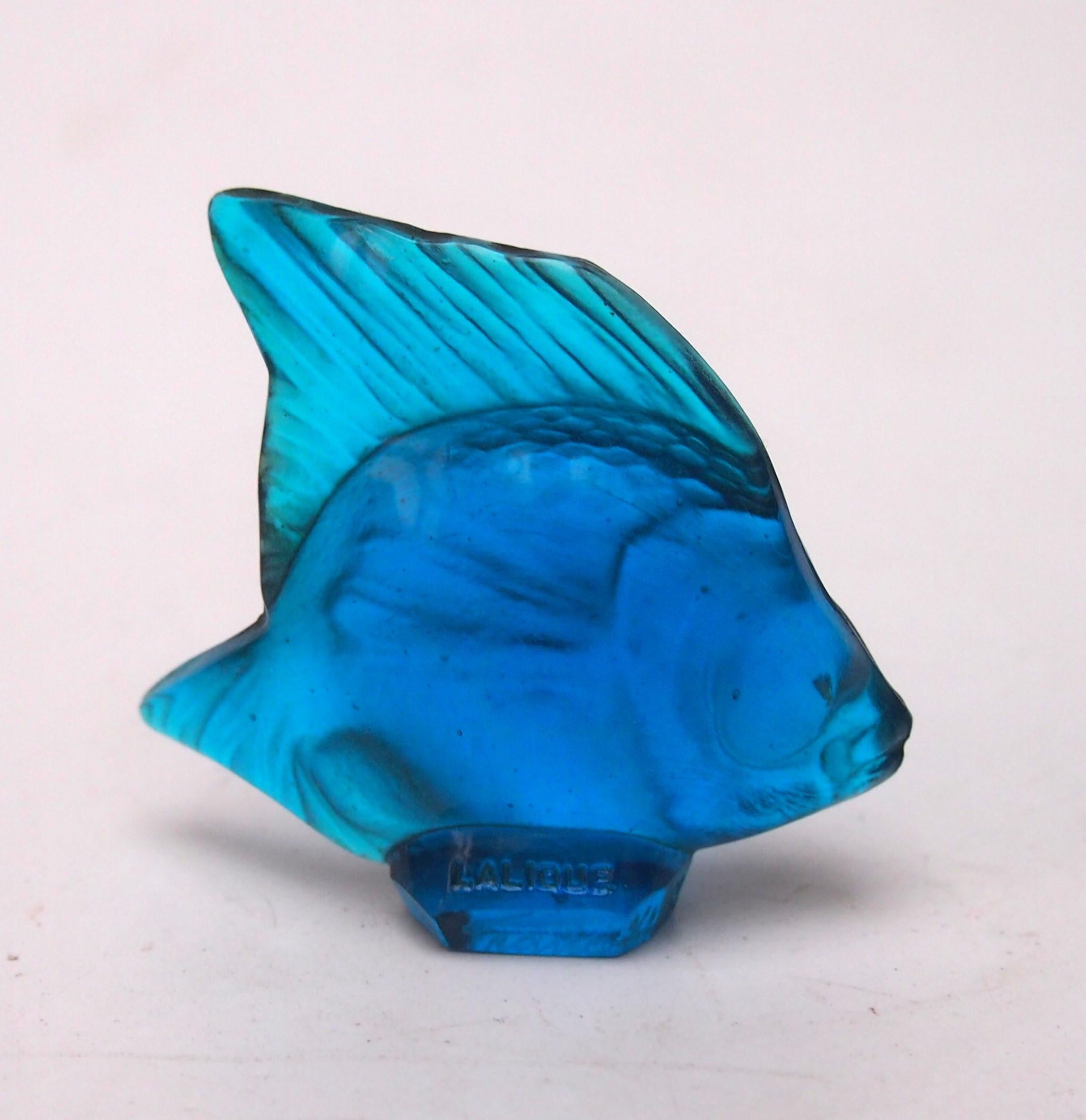 Art nouveau Poisson Cachet Original Bleu Vert de Rene & Greene Lalique des années 1920 en vente