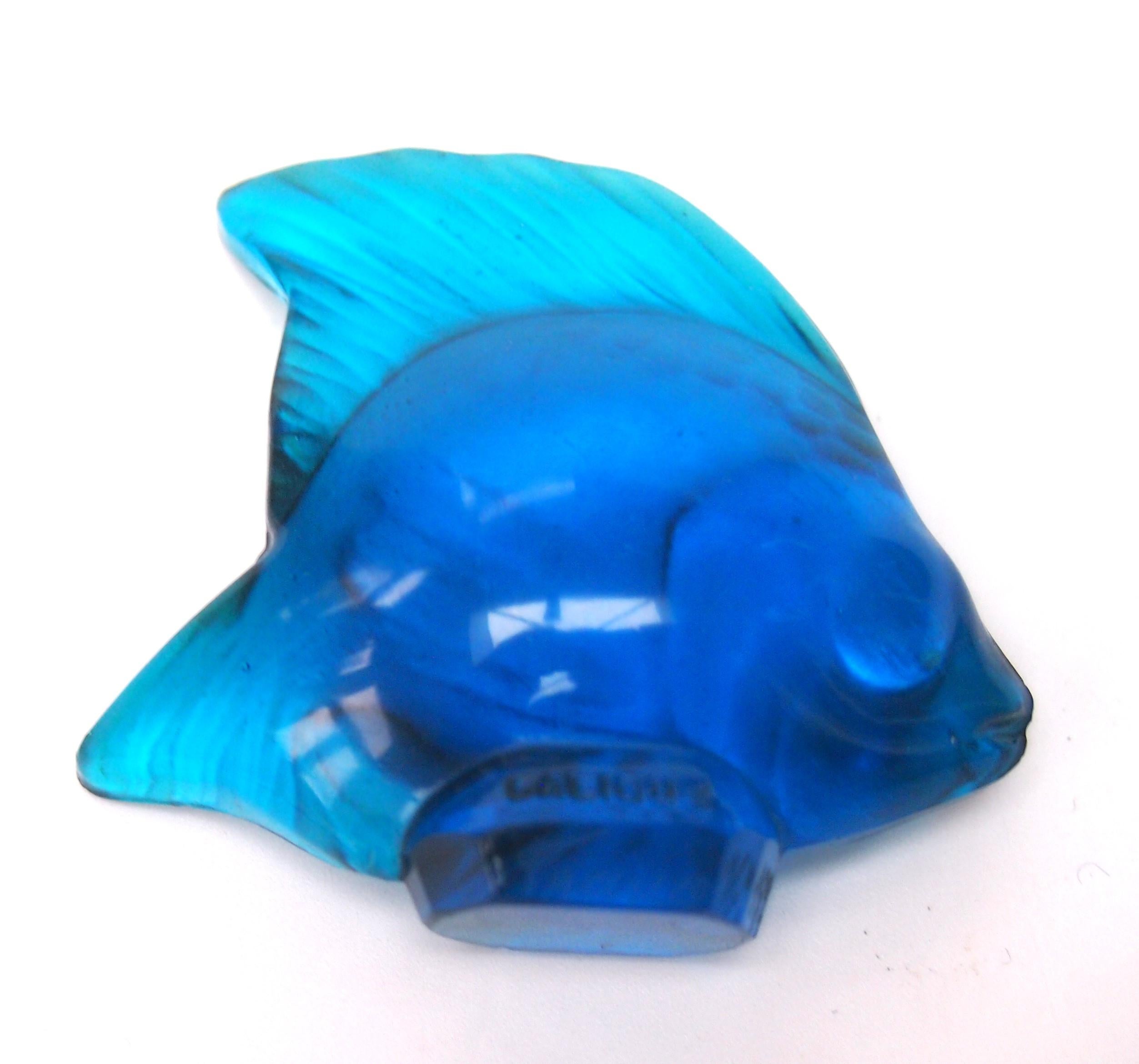 Début du 20ème siècle Poisson Cachet Original Bleu Vert de Rene & Greene Lalique des années 1920 en vente