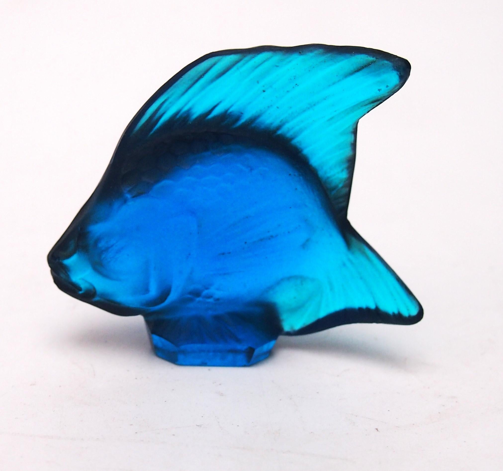 Poisson Cachet Original Bleu Vert de Rene & Greene Lalique des années 1920 en vente 1