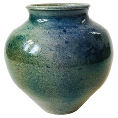 Blue Green Studio Pottery Vase