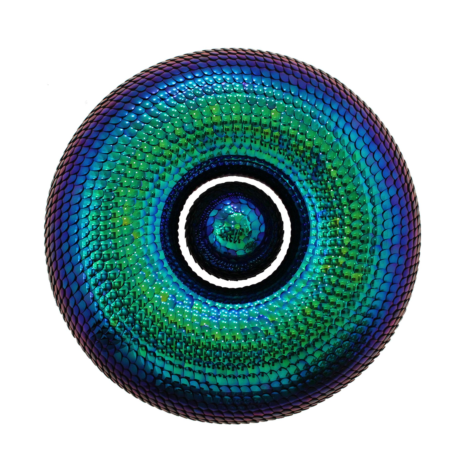 Sculpture murale d'art en forme de tore bleu et vert Habitat Elusive by Eelco Hilgerson en vente 2