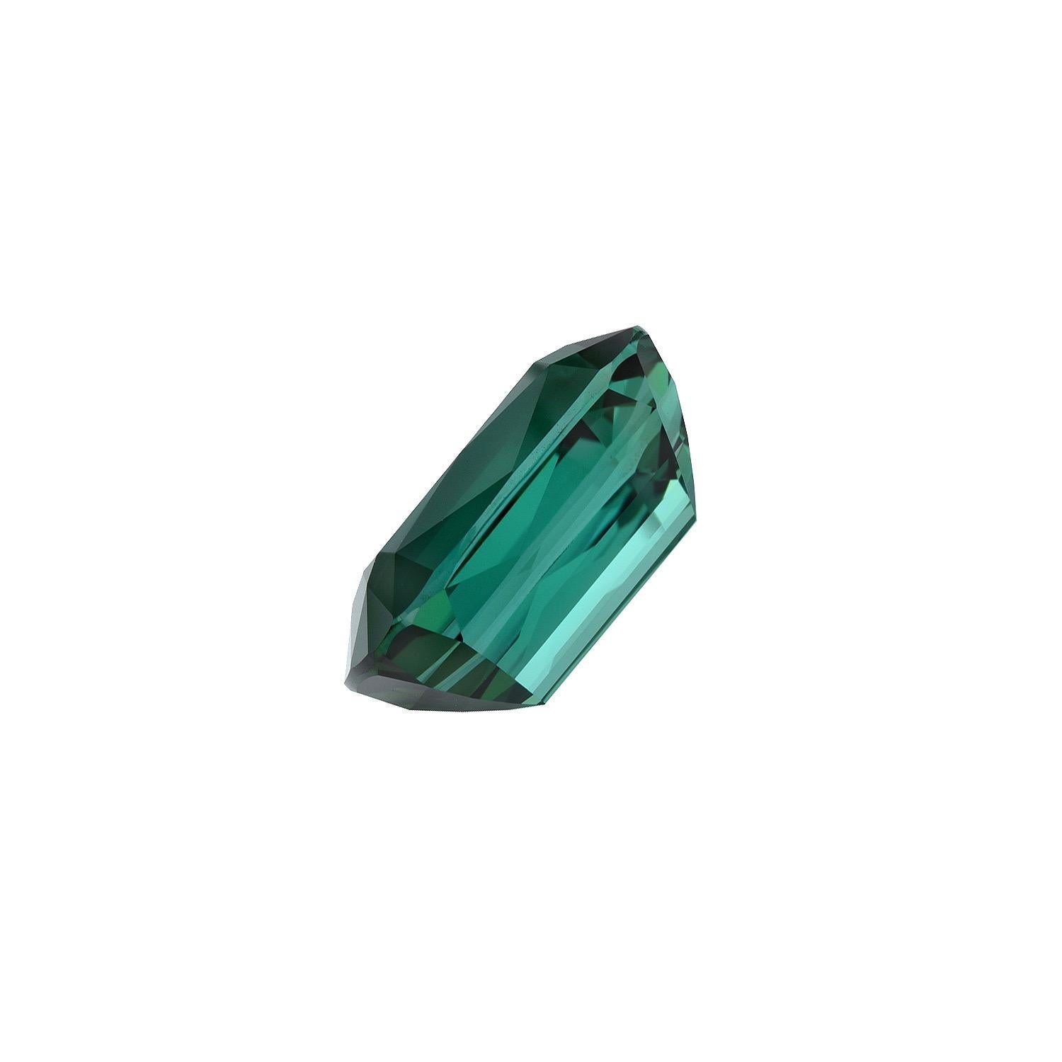 Gema de turmalina azul-verde talla cojín - Joyas de lujo a medida Beverly Hills Corte cojín en venta