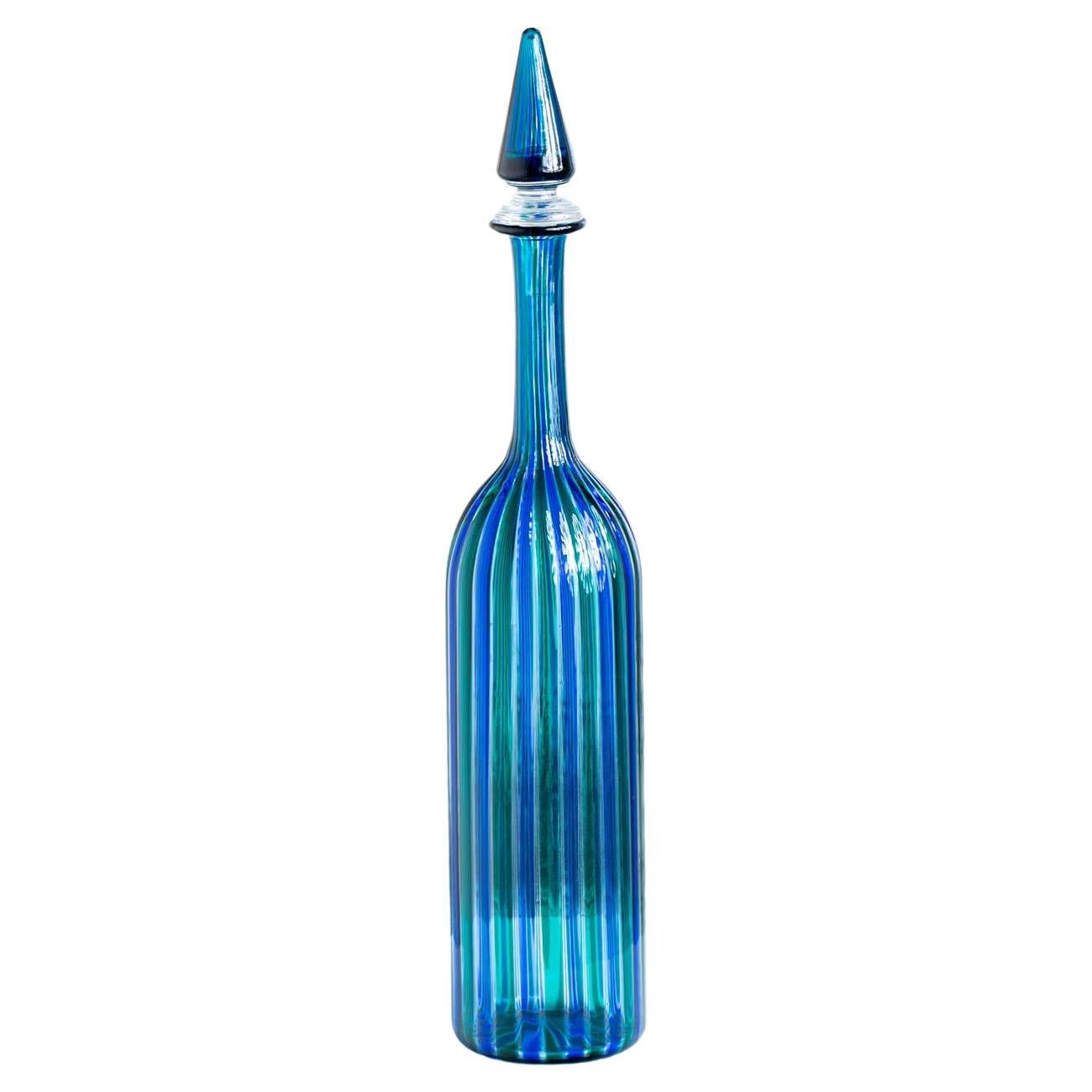 Jarra Venini azul-verde, Italia 1979