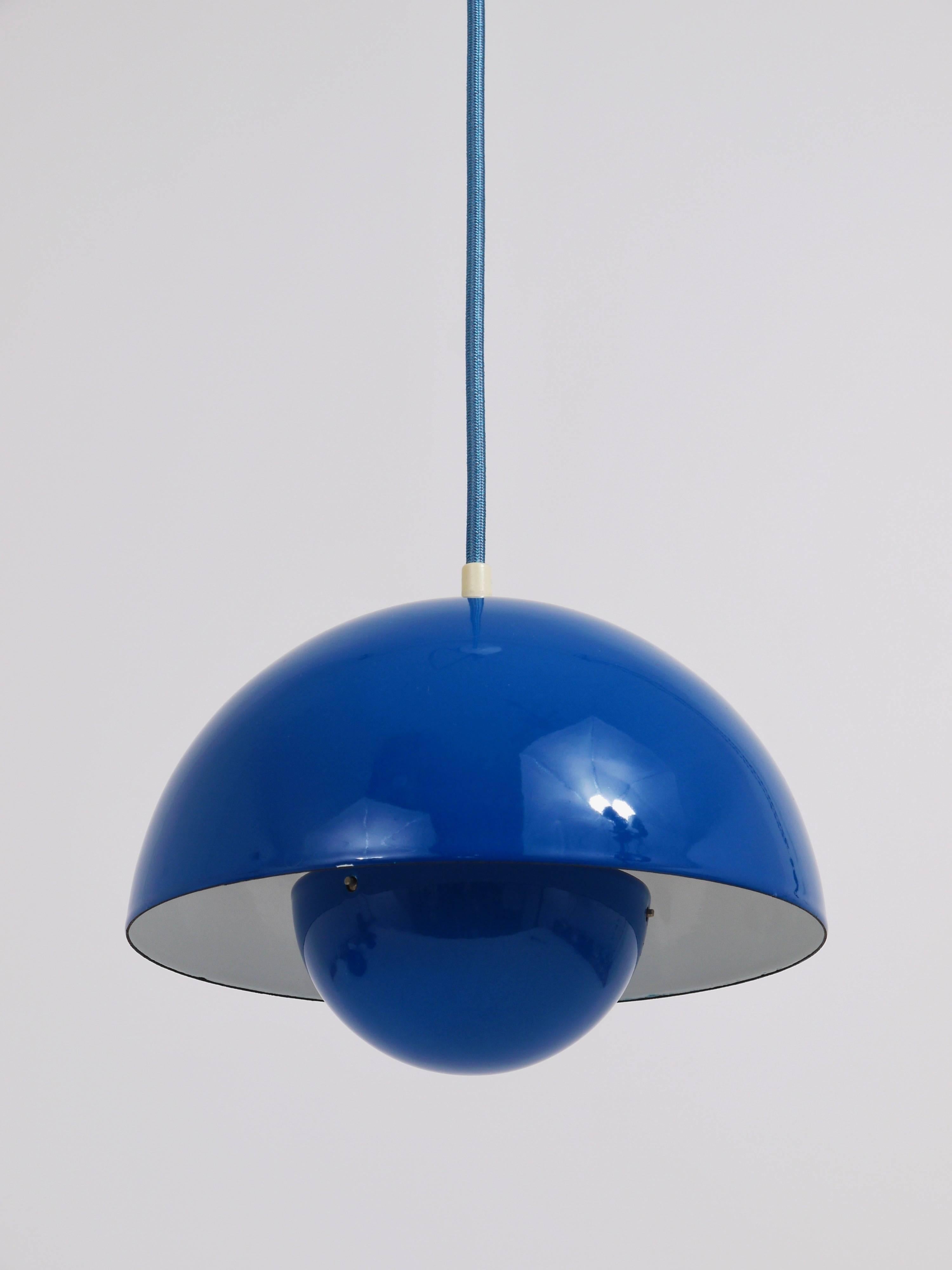 Blue-Green Verner Panton Flowerpot Pendant Lamp, Louis Poulsen, Denmark, 1969 (Dänisch)