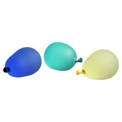 Blue, Green & Yellow Glass Water Balloon Sculptures Trio by Dylan Martinez
