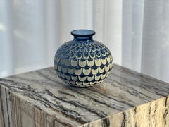 Blue Grenade Vase by Rene Lalique