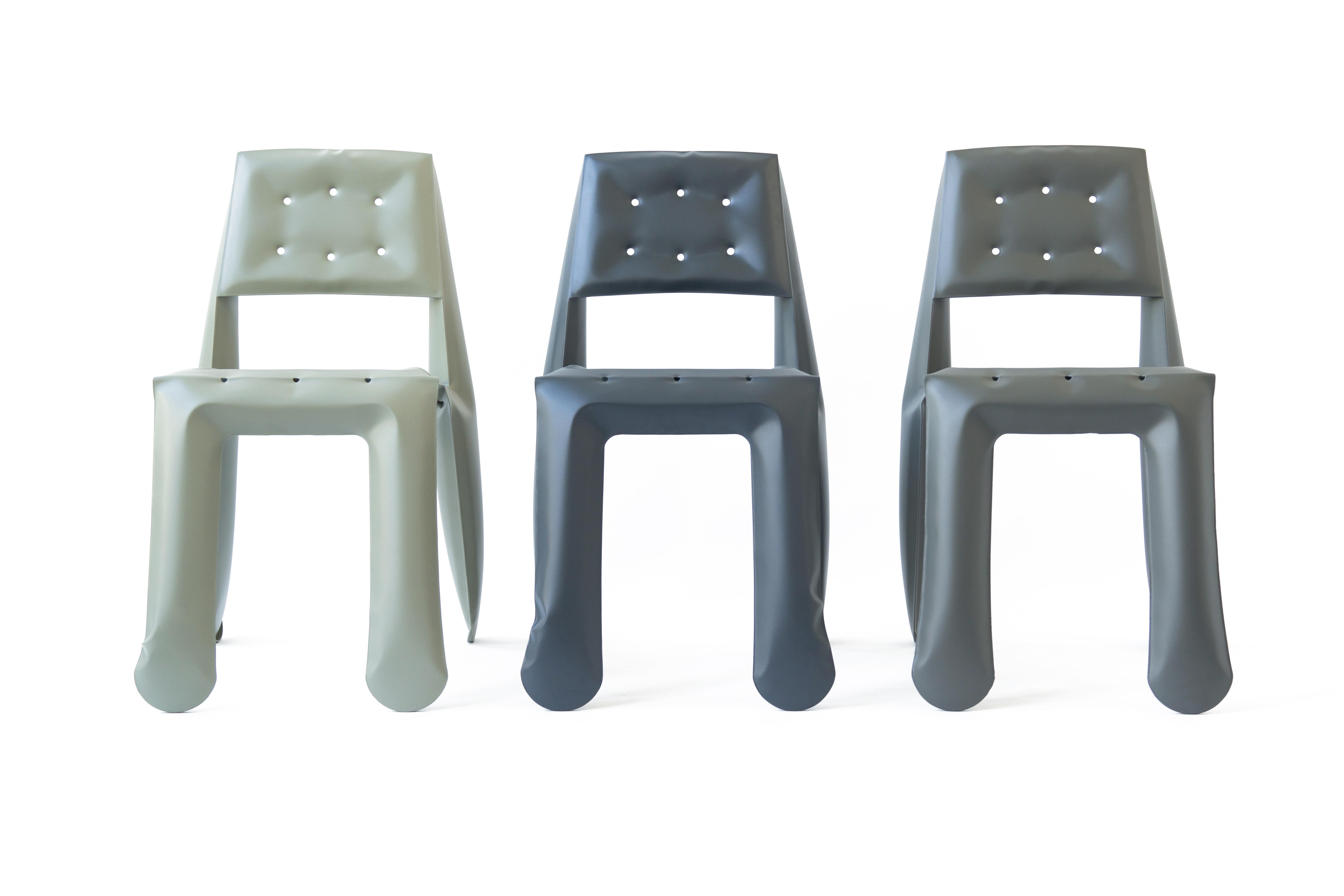 Blue Grey Aluminum Chippensteel 0.5 Sculptural Chair by Zieta For Sale 6
