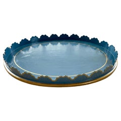 Blue Grey and Gold Monteith Tray