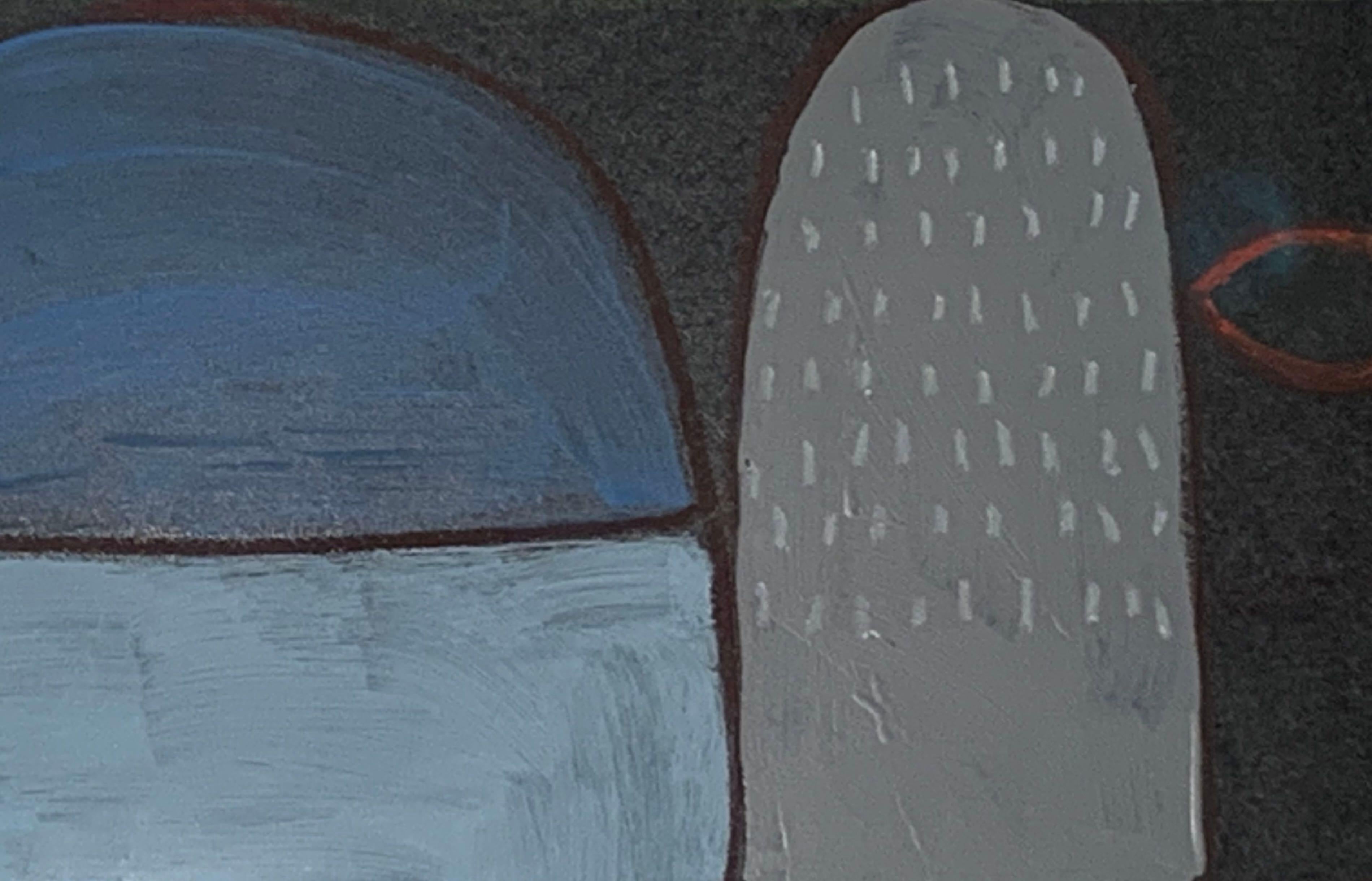 Peinture abstraite à la gouache bleue, grise et noire de Shawn Savage, USA, contemporaine Neuf - En vente à New York, NY