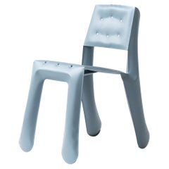 Chaise sculpturale 0,5 en acier au carbone bleu et gris Chippensteel de Zieta