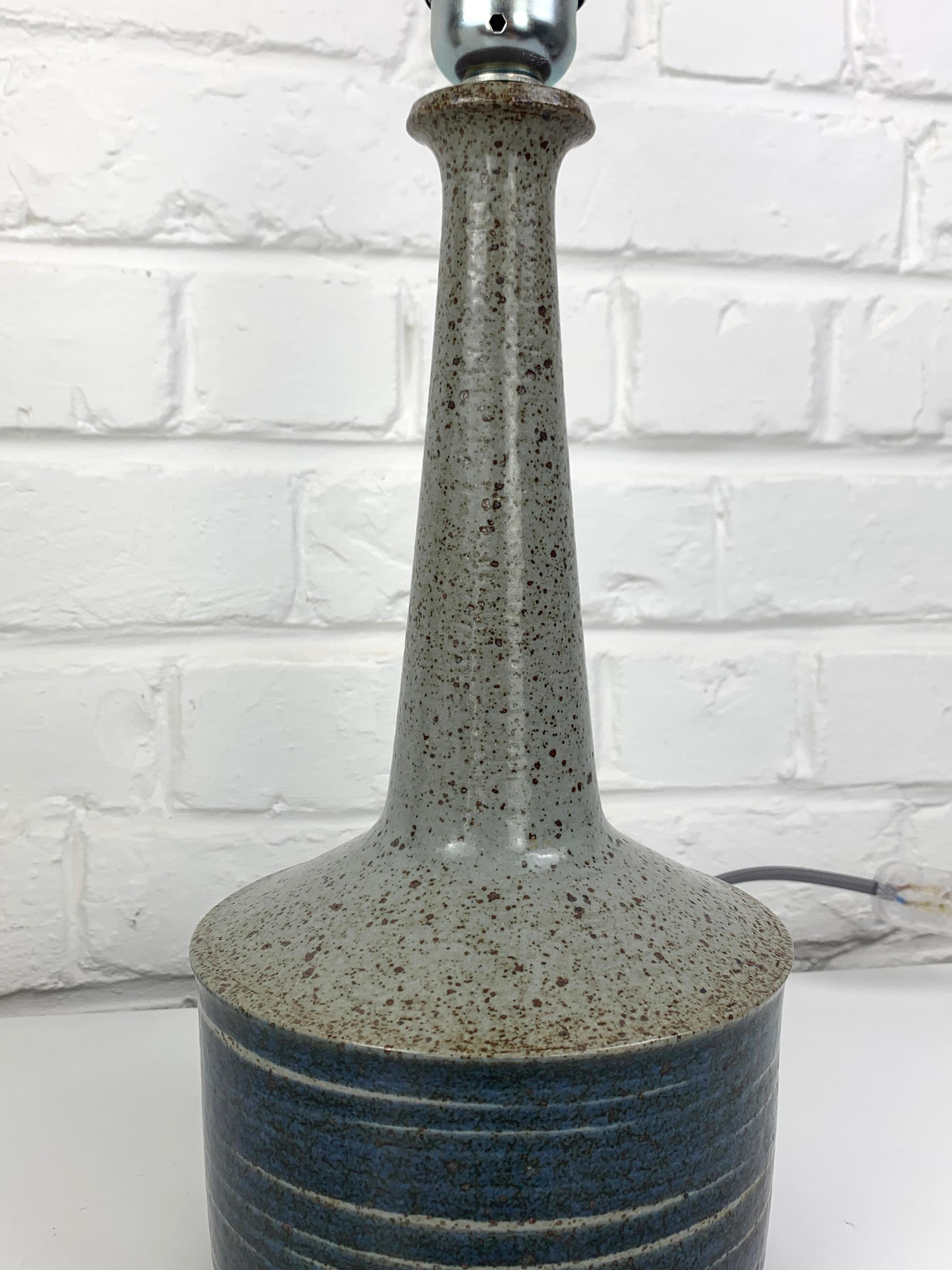 Blue Grey Ceramic table lamp Palshus Denmark stoneware Linnemann-Schmidt For Sale 4