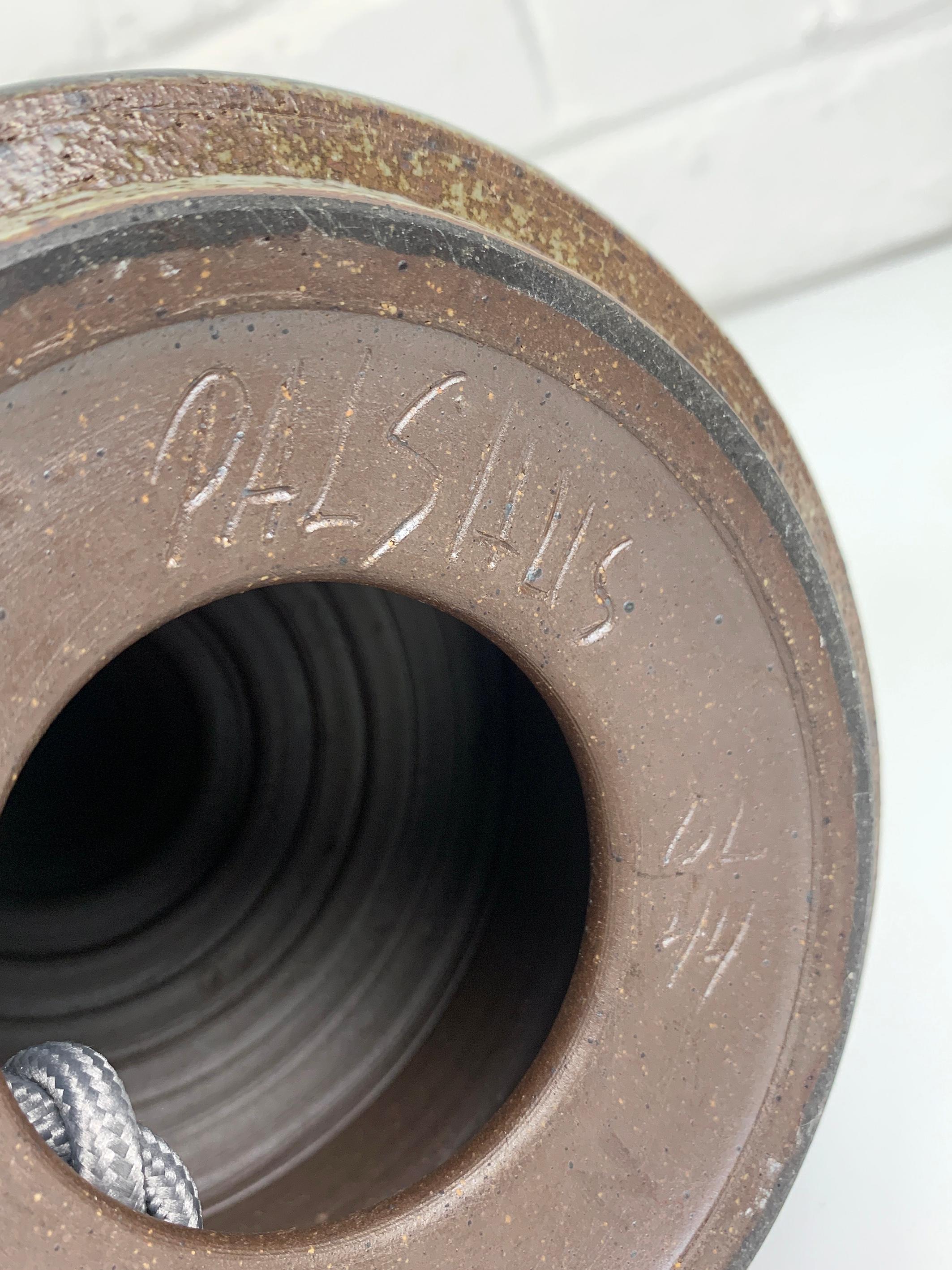 Azul Gris Lámpara de sobremesa de cerámica Palshus Dinamarca gres Linnemann-Schmidt en venta 6