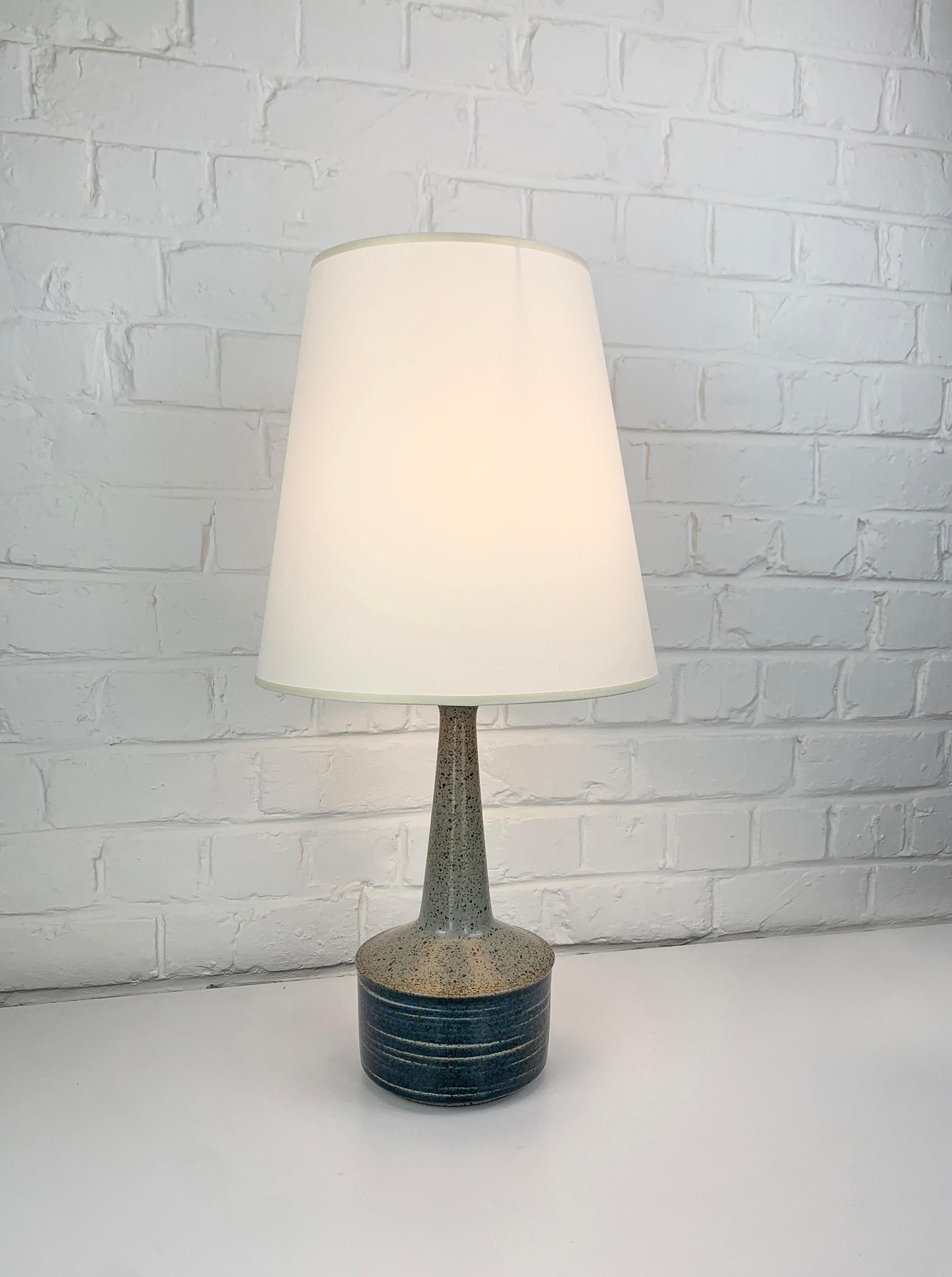 Blue Grey Ceramic table lamp Palshus Denmark stoneware Linnemann-Schmidt For Sale 9