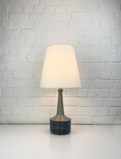 Blue Grey Ceramic table lamp Palshus Denmark stoneware Linnemann-Schmidt