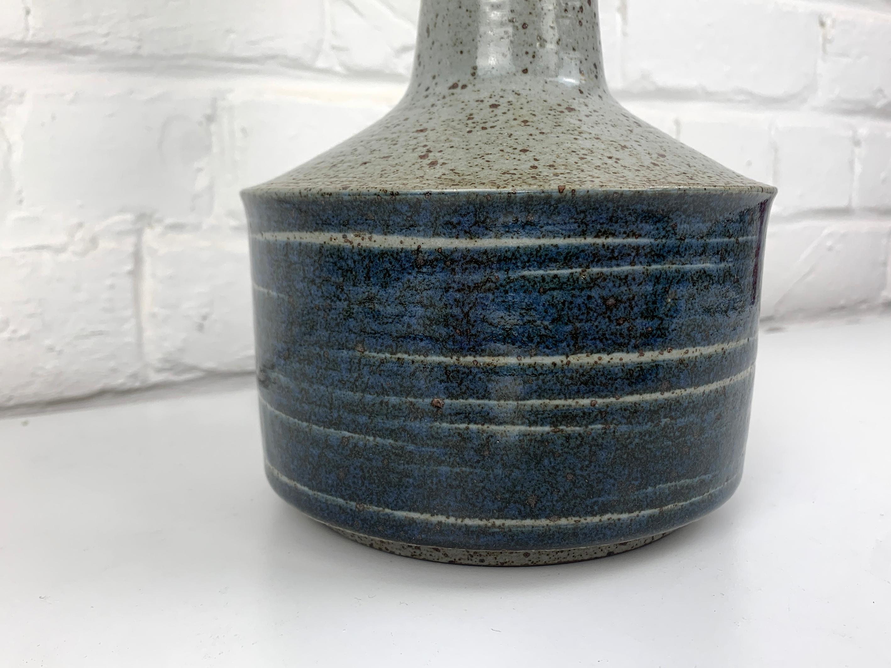 Blue Grey Ceramic table lamp Palshus Denmark stoneware Linnemann-Schmidt For Sale 1