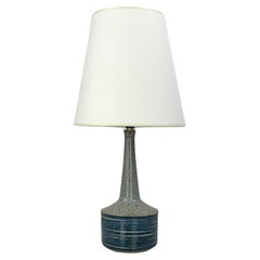 Vintage Blue Grey Ceramic table lamp Palshus Denmark stoneware Linnemann-Schmidt