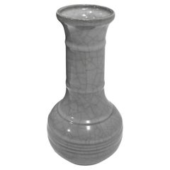 Blue/Grey Crackle Glaze Funnel Neck Vase, China, Contemporary
