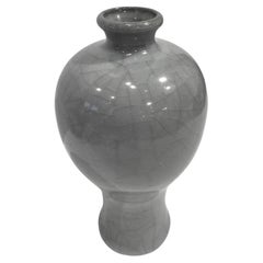 Blue/Grey Crackle Glaze Tulip Shape Vase, China, Contemporary