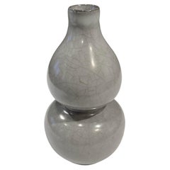 Blue/Grey Crackle Glazed Gourd Shape Vase, China, Contemporary
