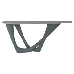 Blue Grey G-Console Duo Concrete Top and Stainless Base by Zieta