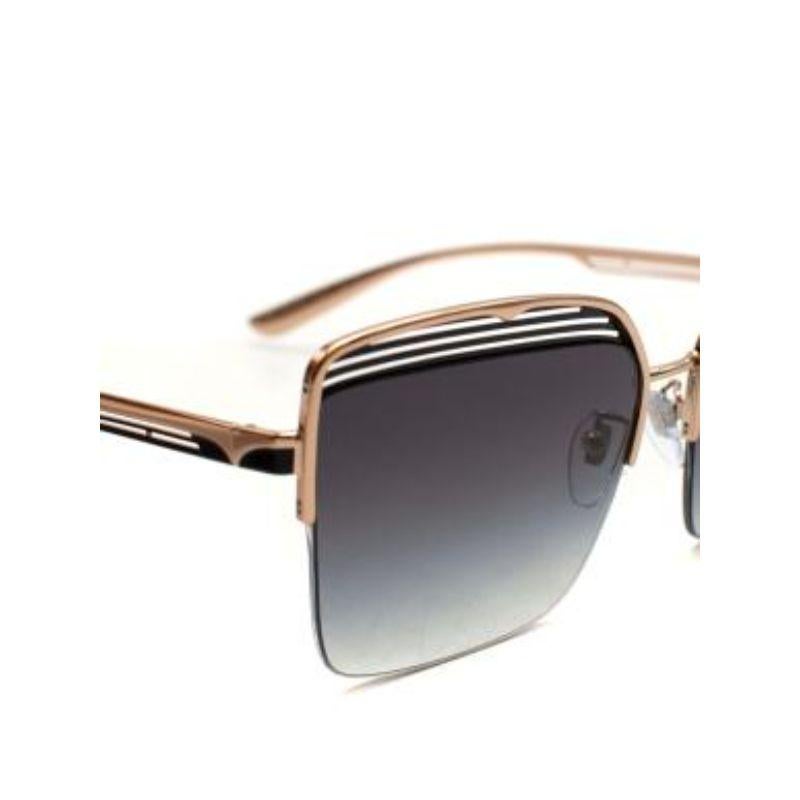 Blue & grey gradient lens square frame sunglasses For Sale 1