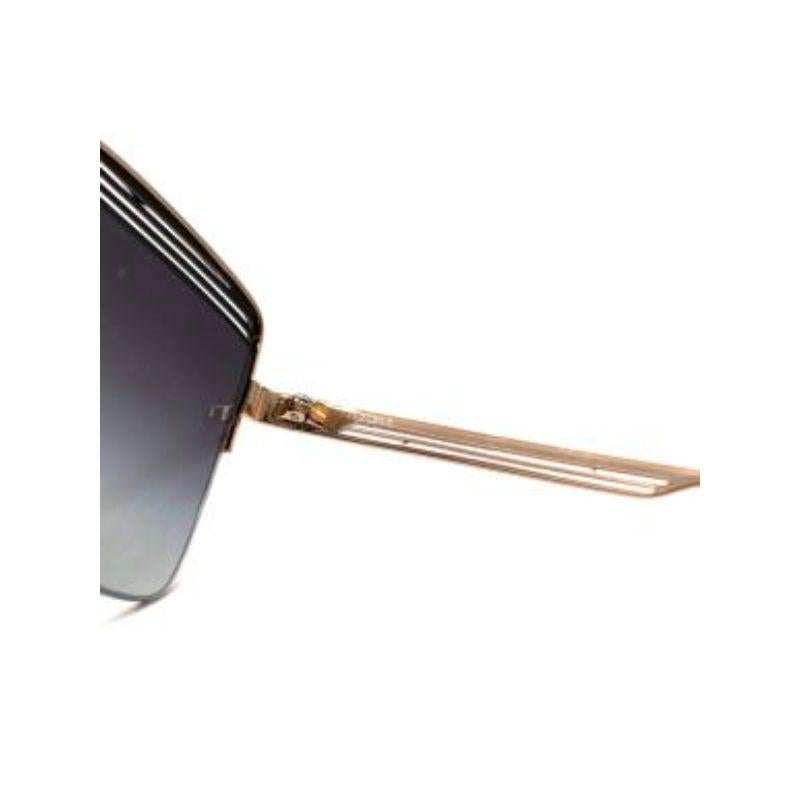 Blue & grey gradient lens square frame sunglasses For Sale 2